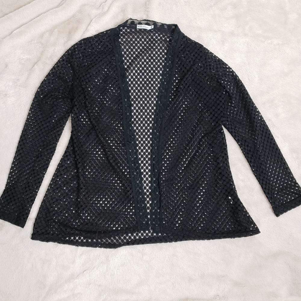 Black lace cardigan